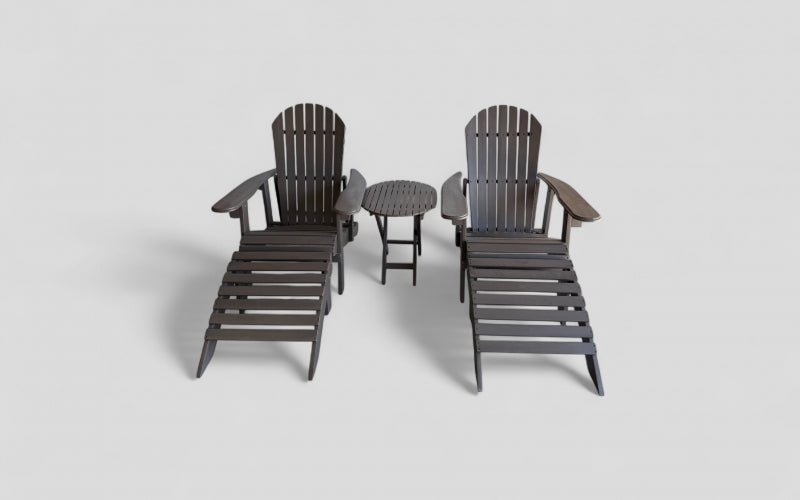 LUNA 5-Piece Adirondack Sunlounge with Leg Rest and Coffee Table Set