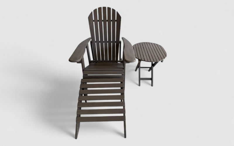 LUNA Adirondack Chair with Leg Rest and Coffee Table