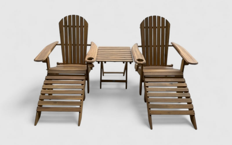 SUSU 5-Piece Adirondack Sunlounge with Leg Rest Set
