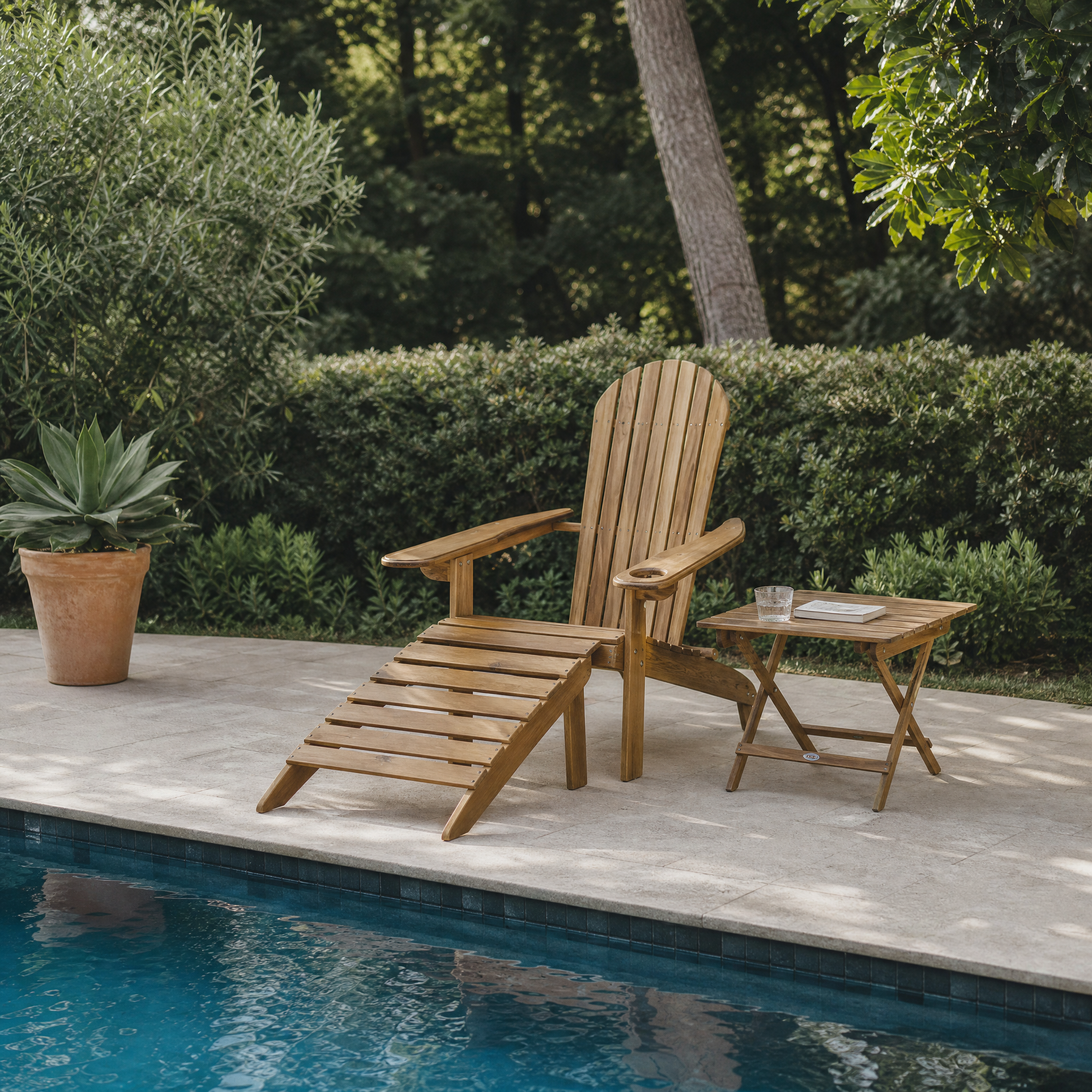 SUSU Adirondack Chair with Leg Rest and Coffee Table