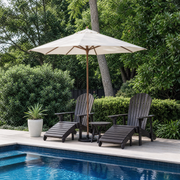 LUNA 5-Piece Adirondack Sunlounge with Leg Rest and Coffee Table Set